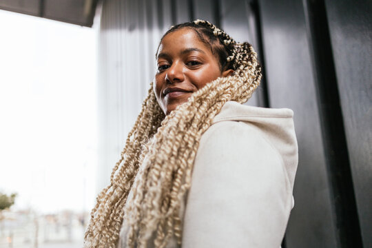 Confident African American woman in urban setting
