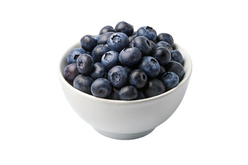 White bowl of blue berry. isolated on transparent background.