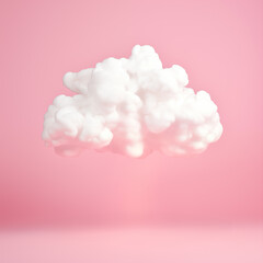 Soft Cloud on Pink Gradient - Minimalist Dreamy Background