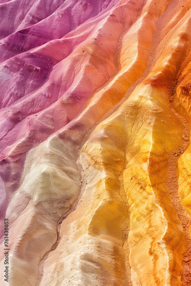 Poster surreal colorful landscape inspired by grand canyon. rock formations. abstract colorful background i