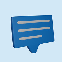 Stylized modern 3d icon object. chat bubble