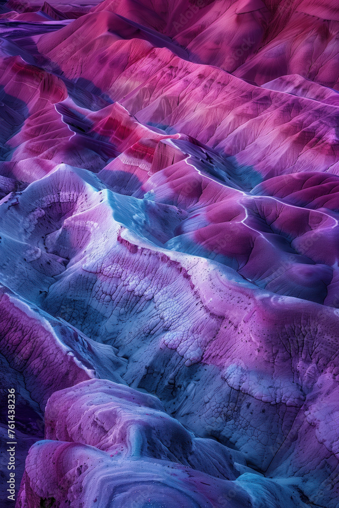 Poster surreal colorful landscape inspired by grand canyon. rock formations. abstract colorful background i