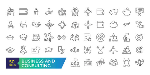 Corporate Business and Consulting icon set suitable for info graphics, websites and print media.