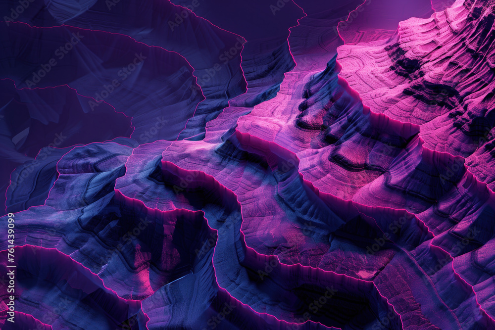 Poster surreal colorful landscape inspired by grand canyon. rock formations. abstract colorful background i