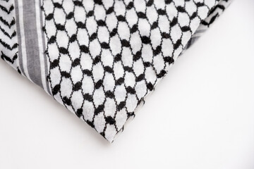 Palestinen keffeyh on white background  isolated with mock up and copy space