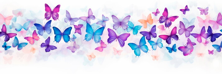 Fototapeta na wymiar Charming watercolor butterflies that bring a feeling of lightness and joy. Generative AI