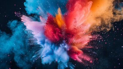 Vibrant Powder Explosion Abstract - 761440495
