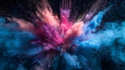 Vibrant Powder Explosion Abstract - 761440658