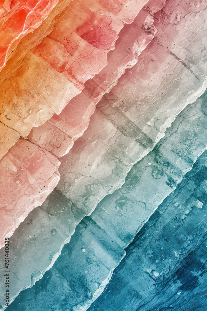 Poster surreal colorful landscape inspired by grand canyon. rock formations. abstract colorful background i