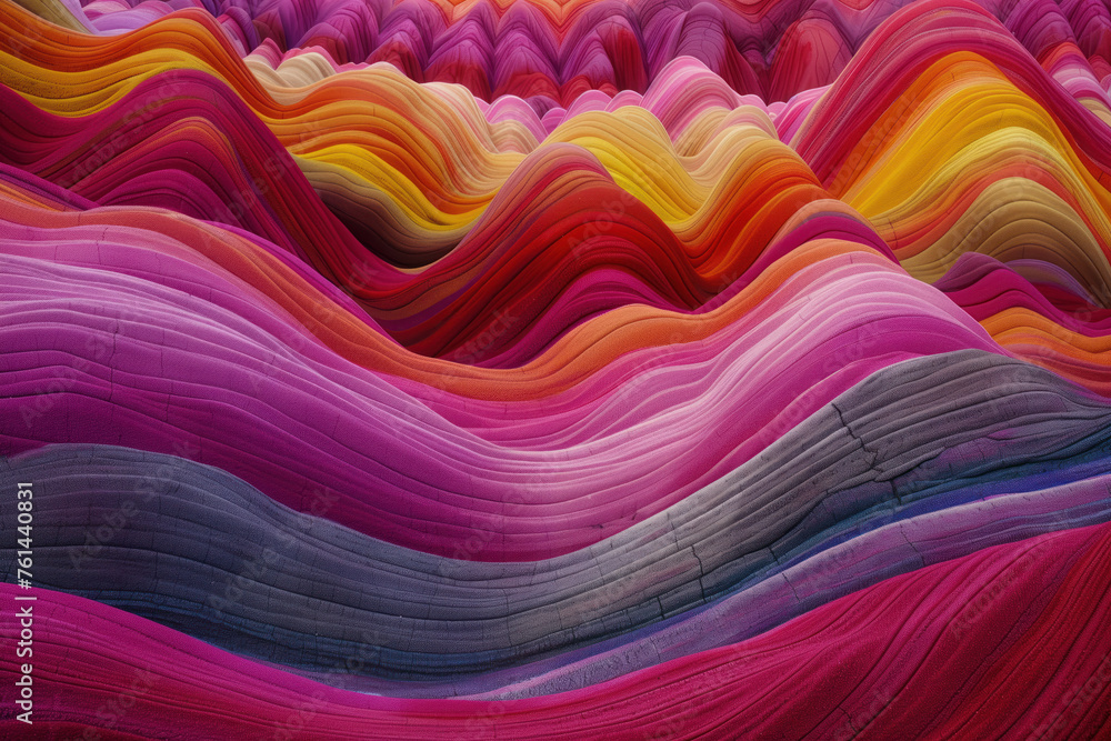 Poster surreal colorful landscape inspired by grand canyon. rock formations. abstract colorful background i