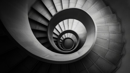 Monochrome Spiral Staircase Elegance