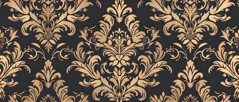 Name: Luxurious Damask-Inspired Vector Patterns with Ornate Florals and Geometrics