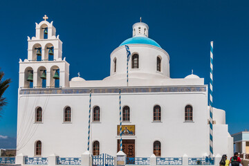 traditional orthodox temple on greek island santorini	
