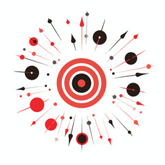 Arrows target with arrows isolated objects over 