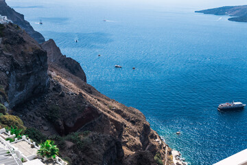 	
Beautiful views on the island of Santorini. Landscape. - obrazy, fototapety, plakaty