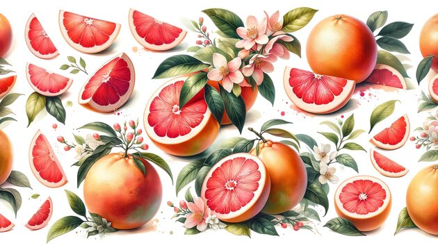 Watercolor of Grapefruits