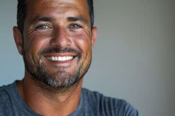 Close-up portrait of a smiling man showing resilience and hope