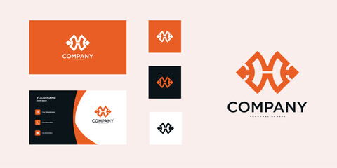 Letter h logo with modern style. Premium Vector