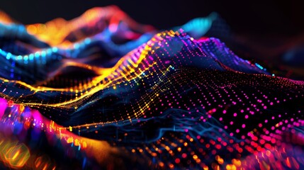 Neon Digital Art Landscape