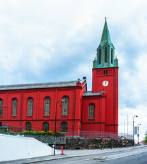 Red church - St Petri kirke, Stavanger, Norway, Europe - 761448449