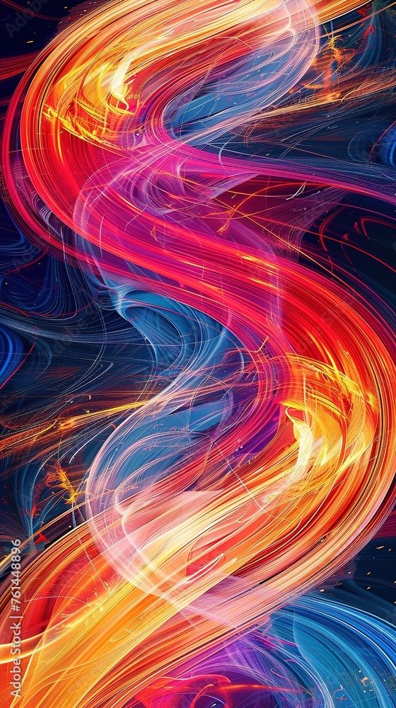 Poster abstract image of creative colorful wave with curvy line with texture