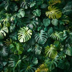 Fototapeta na wymiar The abundance of lush green leaves on this tropical terrestrial plant creates a beautiful pattern of vegetation, perfect as a groundcover in any garden