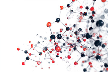 illustration of molecules on white background, chemistry concept