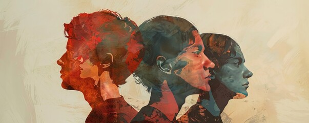 Extra-wide people Illustration of overlapping head profiles