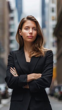 image of a confident businesswoman in New York