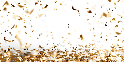 confetti golden on transparent background