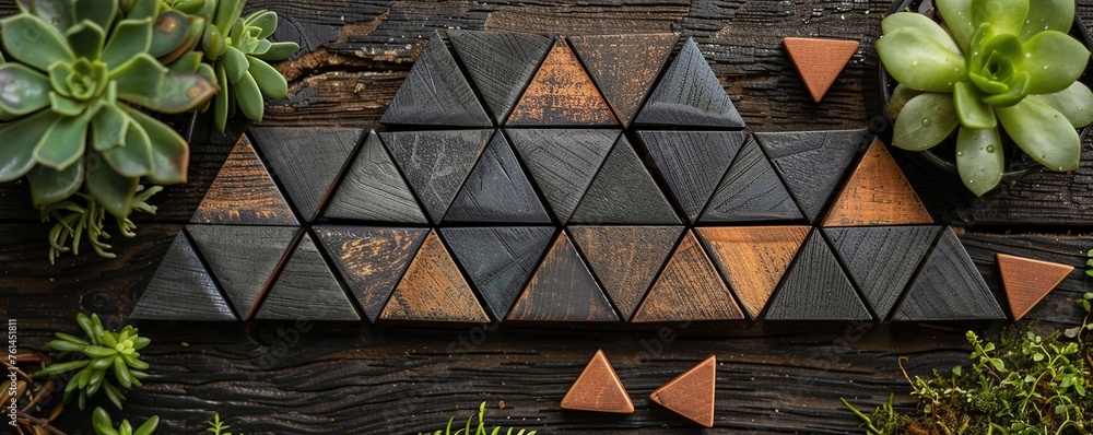 Poster tangram black game box pattern.