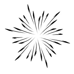 Fireworks icon, modern linear design print, modern abstract linear composition and graphic design element, illustration vector