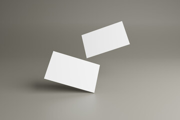 Businesscard mockup（横型名刺2枚グレー背景モックアップ）	