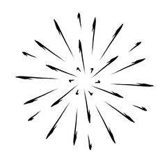 Fireworks icon, modern linear design print, modern abstract linear composition and graphic design element, illustration vector
