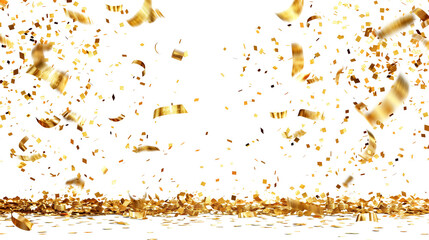 confetti golden on transparent background