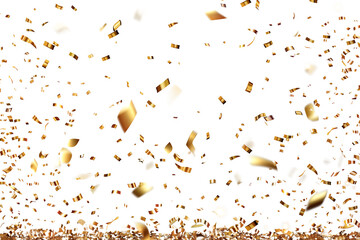 confetti golden on transparent background