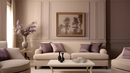 Taupe and Lavender Infuse your space with a sense of calm and relaxation using taupe walls and lavender accents.