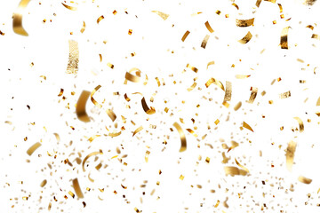 confetti golden on transparent background