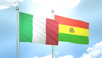Italy and Bolivia Flag Together A Concept of Relations