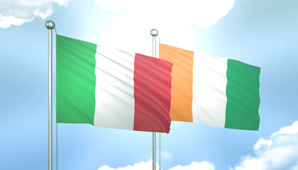 Italy and Cote Divoire Flag Together A Concept of Relations