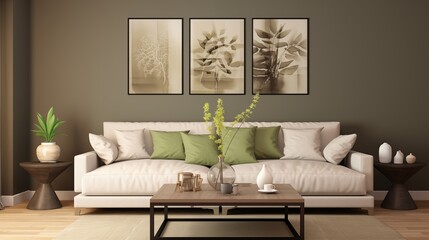 Taupe and Soft Green Infuse your space with warmth and serenity using taupe walls and soft green accents.