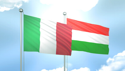 Italy and Hungary Flag Together A Concept of Relations