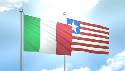 Italy and Liberia Flag Together A Concept of Relations