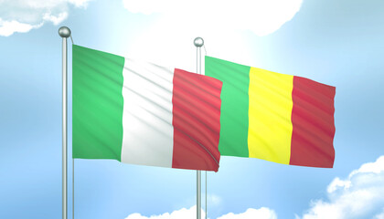 Italy and Mali Flag Together A Concept of Relations