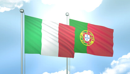 Italy and Portugal Flag Together A Concept of Relations