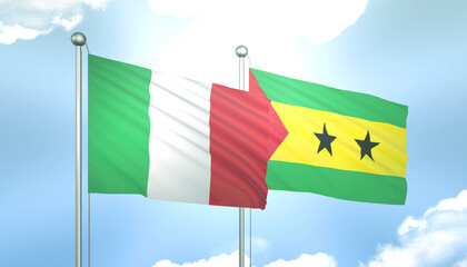 Italy and Sao Tome Flag Together A Concept of Relations