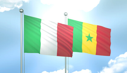 Italy and Senegal Flag Together A Concept of Relations