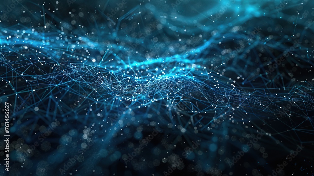 Poster this image presents a dark expansive space with a detailed network overlay, embodying a contemporary