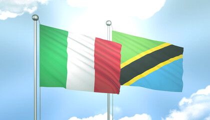 Italy and Tanzania Flag Together A Concept of Relations