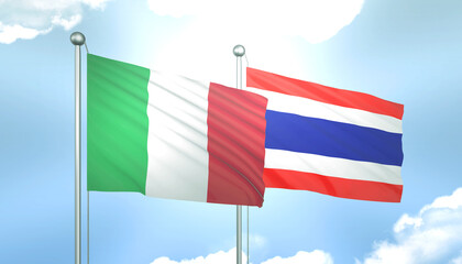 Italy and Thailand Flag Together A Concept of Relations